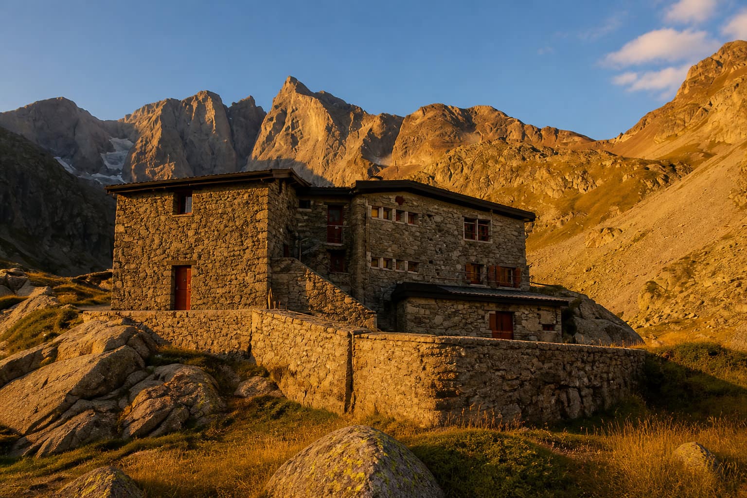 Le refuge des Oulettes de Gaube face au Vignemale
