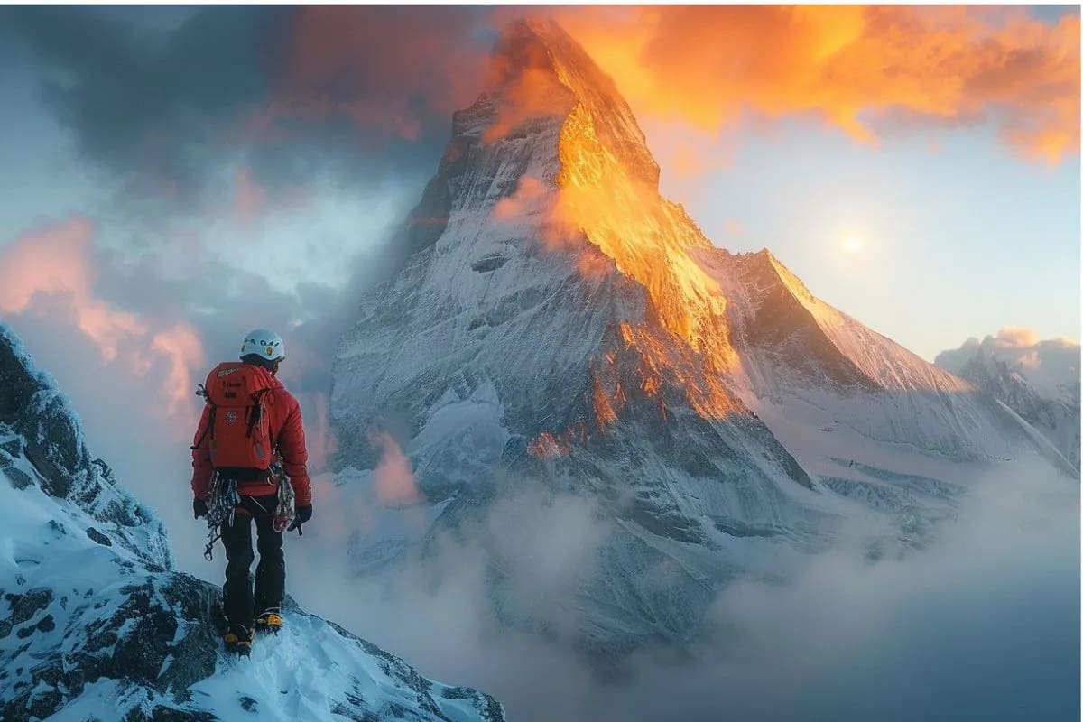 Alpiniste en montagne