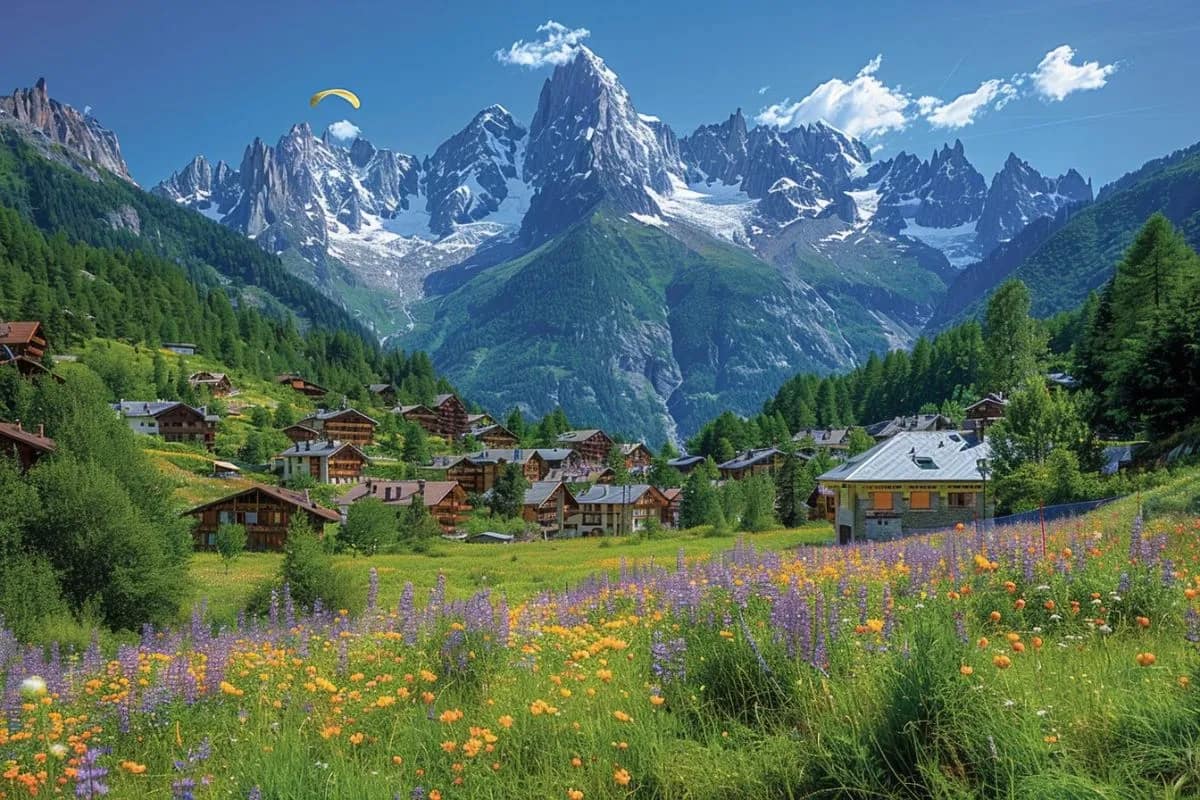 Paysage Chamonix en été