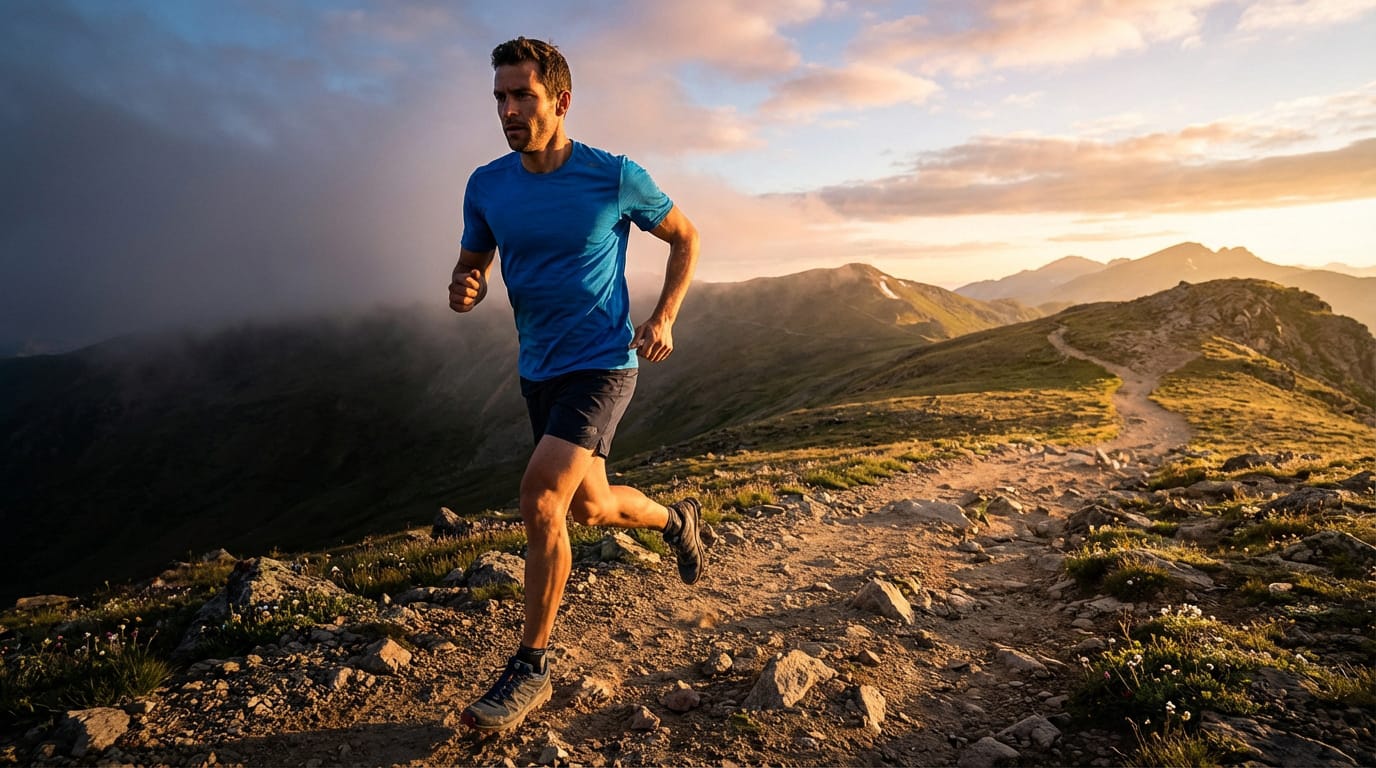 Trail runner performing weighted squats to enhance performance and protect joints