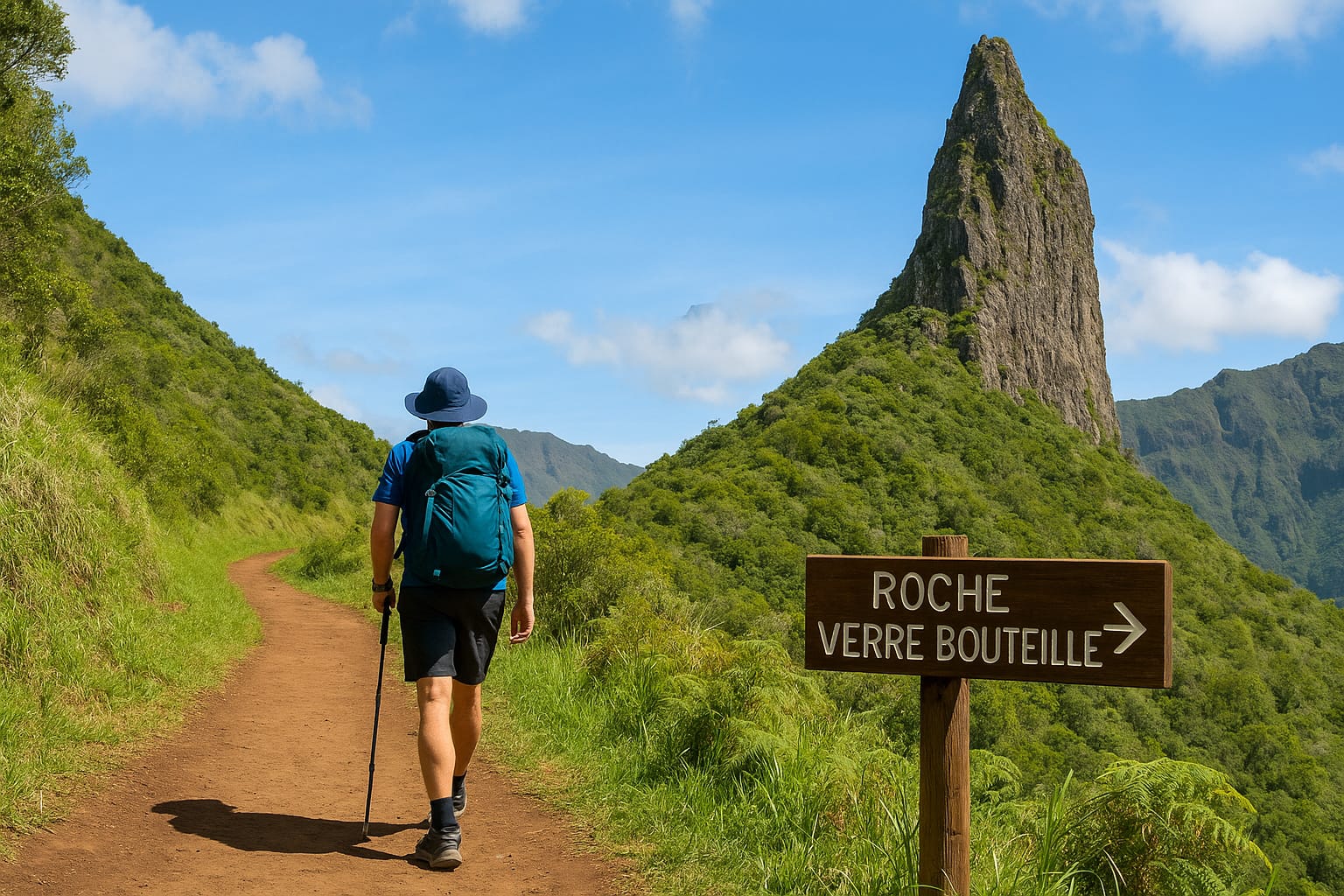 sentier roche verre bouteille