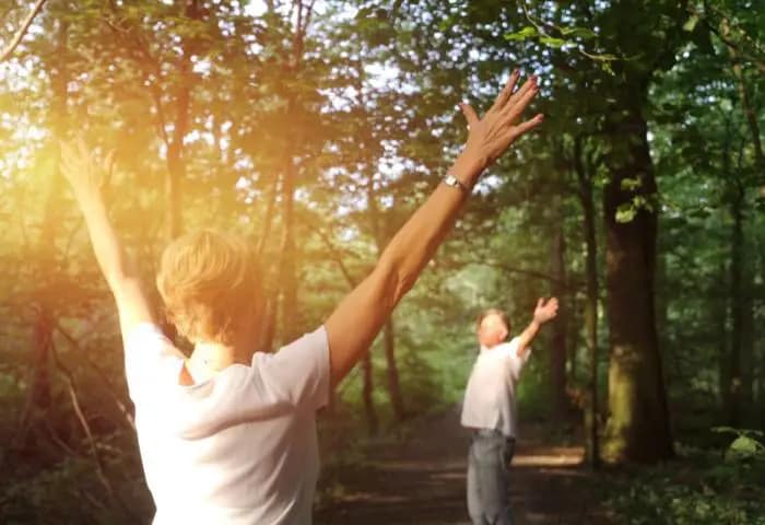 promenade relaxante en forêt