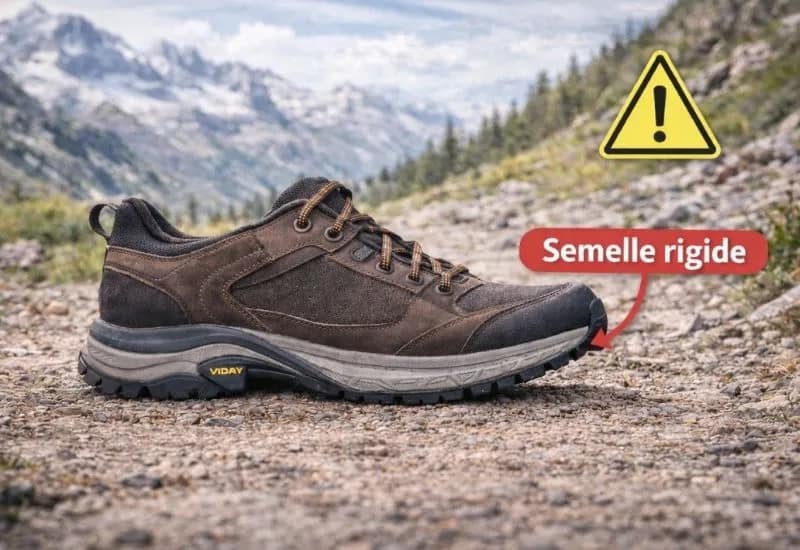 Chaussures de randonnée avec semelle rigide