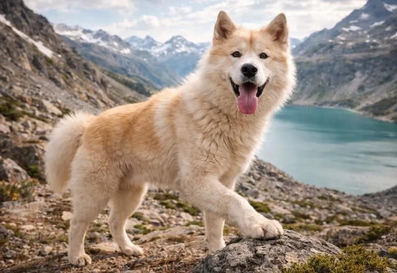 Chien de Groenland dans les montagnes
