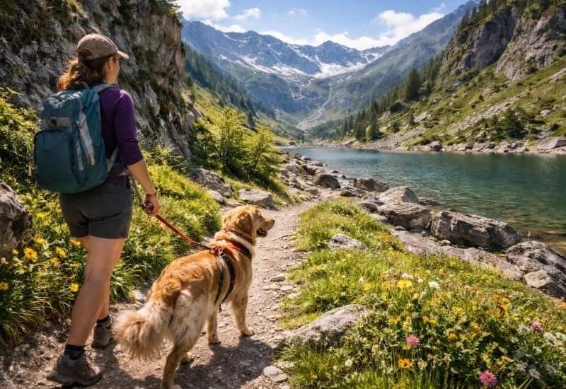 Randonnée ensoleillée au bord du lac