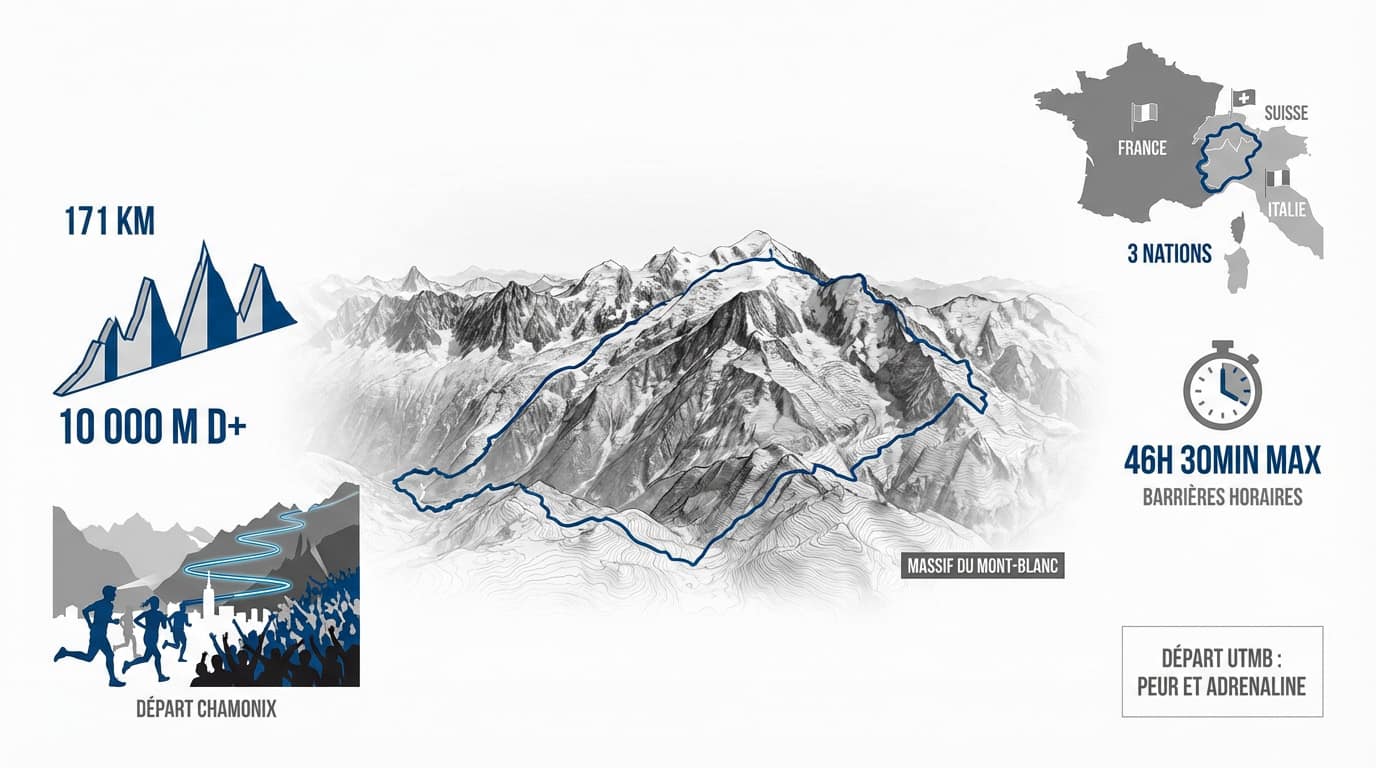 Coureurs au départ de l'Ultra Trail du Mont Blanc à Chamonix