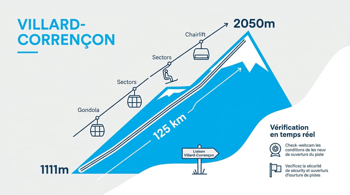 Infographie des pistes et remontées du domaine Villard-Corrençon