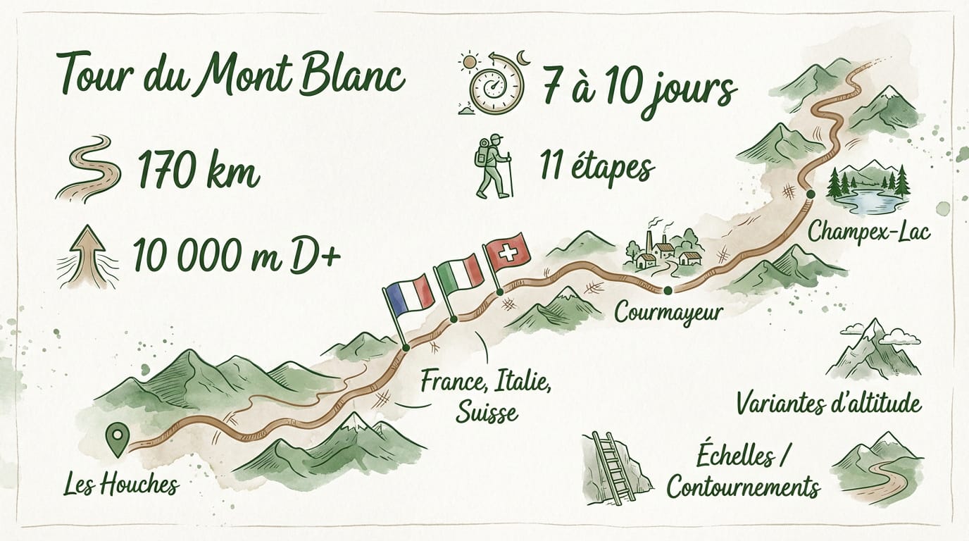 Infographie chiffres clés Tour du Mont Blanc