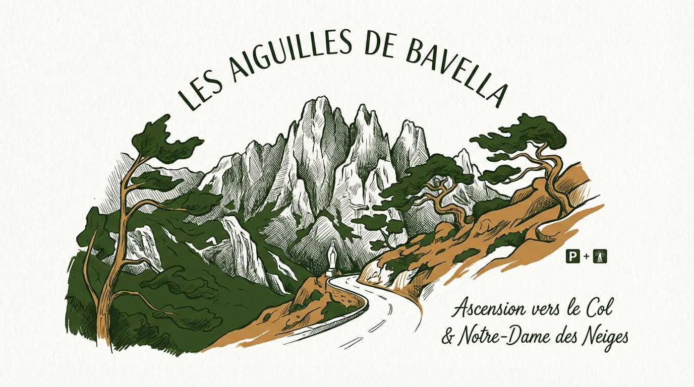 Vue panoramique sur les aiguilles de Bavella depuis la route du col