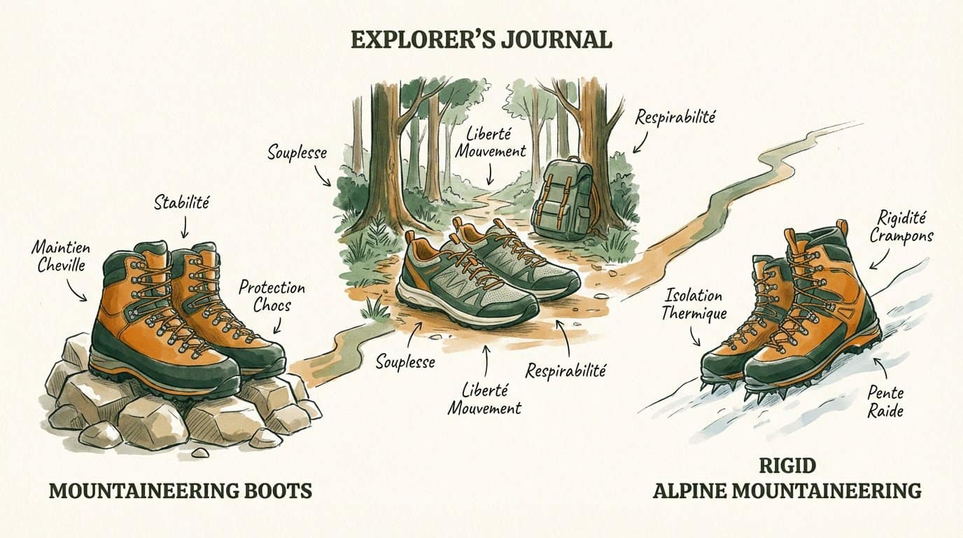 Comparatif des chaussures de randonnée selon le type de terrain montagneux