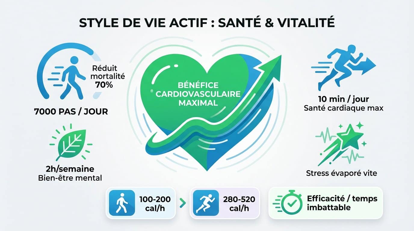 Homme pratiquant la marche active pour sa santé cardiovasculaire