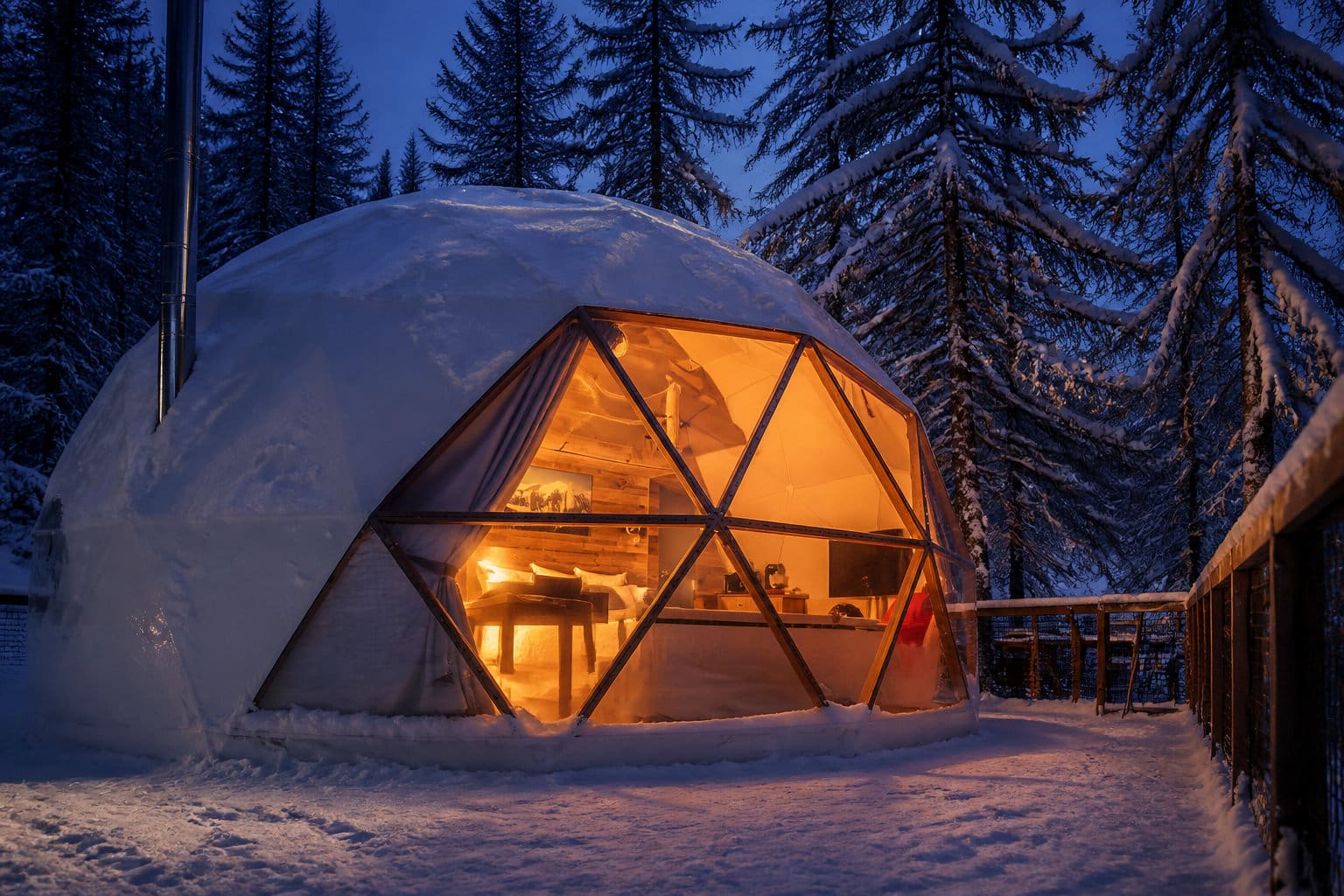 Alpin d'Hôme aux Orres : dômes géodésiques et spa privé