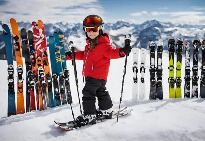 enfant en skis et chaussures