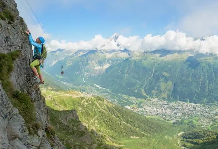 escalade vers Chamonix